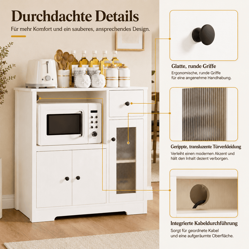 Yorbay Küchenschrank mit Schublade, 80 × 80 × 40 cm - YW009-D077 - 5 - Yorbay.de