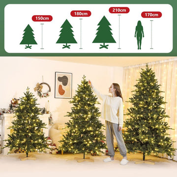 Künstlicher Weihnachtsbaum mit LED-Beleuchtung und Holzständer — Yorbay.de