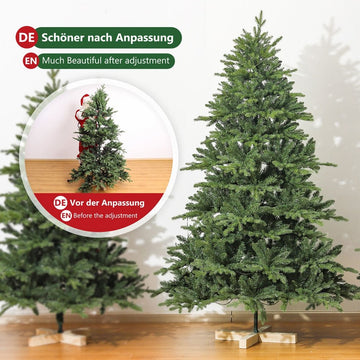 künstlicher weihnachtsbaum alnwick Künstlicher Weihnachtsbaum mit LED-Beleuchtung und Holzständer — Yorbay.de