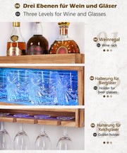 Yorbay Weinregal aus Holz mit Glashalter und LED - Beleuchtung - YB021 - D041 - 4 - Yorbay.de