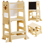 Yorbay 3 - in - 1 Montessori Kinder Lernturm in Bärenform - YB094-D050 - 1 - Yorbay.de