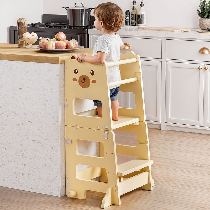Yorbay 3 - in - 1 Montessori Kinder Lernturm in Bärenform - YB094-D050 - 2 - Yorbay.de