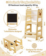 Yorbay 3 - in - 1 Montessori Kinder Lernturm in Bärenform - YB094-D050 - 3 - Yorbay.de