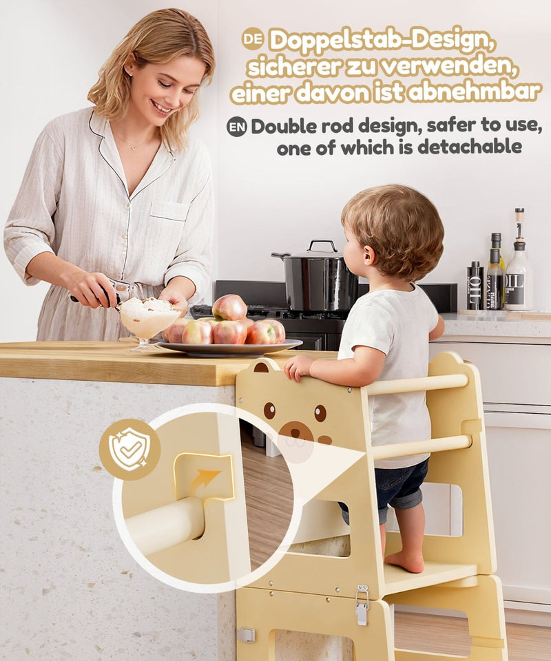 Yorbay 3 - in - 1 Montessori Kinder Lernturm in Bärenform - YB094-D050 - 5 - Yorbay.de