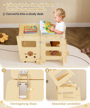 Yorbay 3 - in - 1 Montessori Kinder Lernturm in Bärenform - YB094-D050 - 7 - Yorbay.de