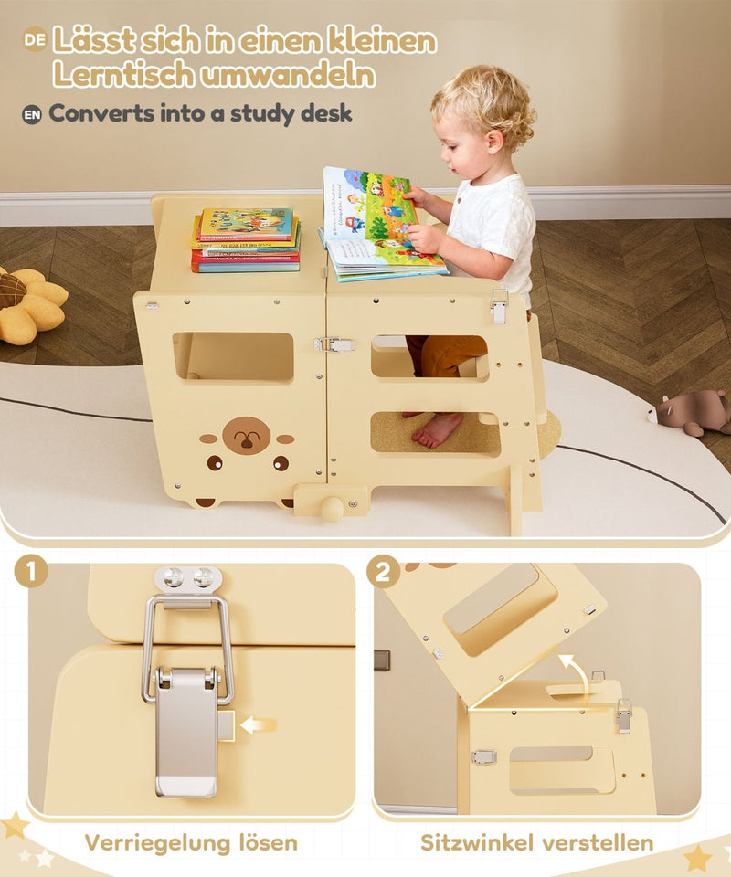 Yorbay 3 - in - 1 Montessori Kinder Lernturm in Bärenform - YB094-D050 - 7 - Yorbay.de