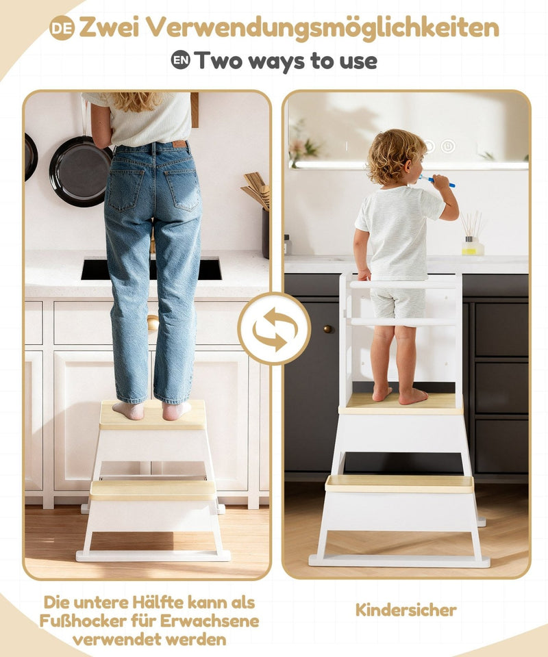 Yorbay Montessori Kinder Lernturm mit Tafel - YB091-D047 - 8 - Yorbay.de