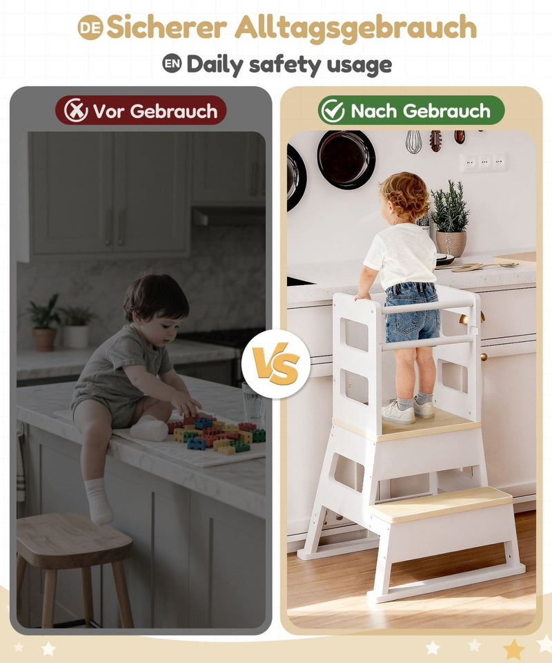 Yorbay Montessori Kinder Lernturm mit Tafel - YB091-D047 - 9 - Yorbay.de