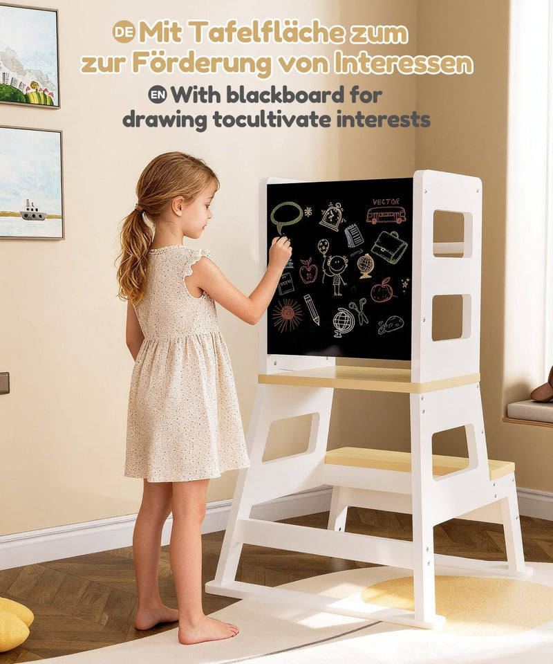 Yorbay Montessori Kinder Lernturm mit Tafel - YB091-D047 - 5 - Yorbay.de