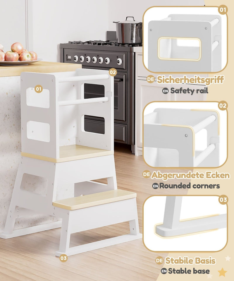 Yorbay Montessori Kinder Lernturm mit Tafel - YB091-D047 - 7 - Yorbay.de