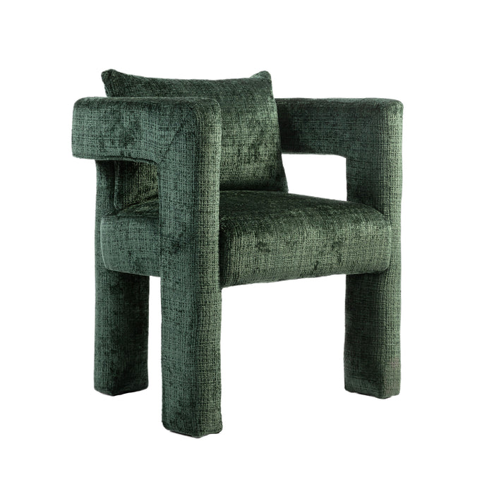 Teddy velvet armchair with cushions and gold metal legs