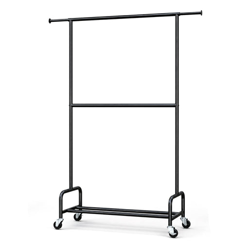 Yorbay Metall Kleiderständer mit Rollen Doppelstange, 210 kg Tragkraft - YS036-T123 - 1 - Yorbay.de