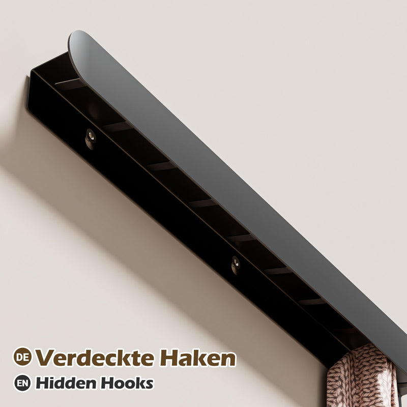 Yorbay Metall-Wandgarderobe mit Ablage und Haken, verschiedene Größen - YM001-N003 - 39 - Yorbay.de