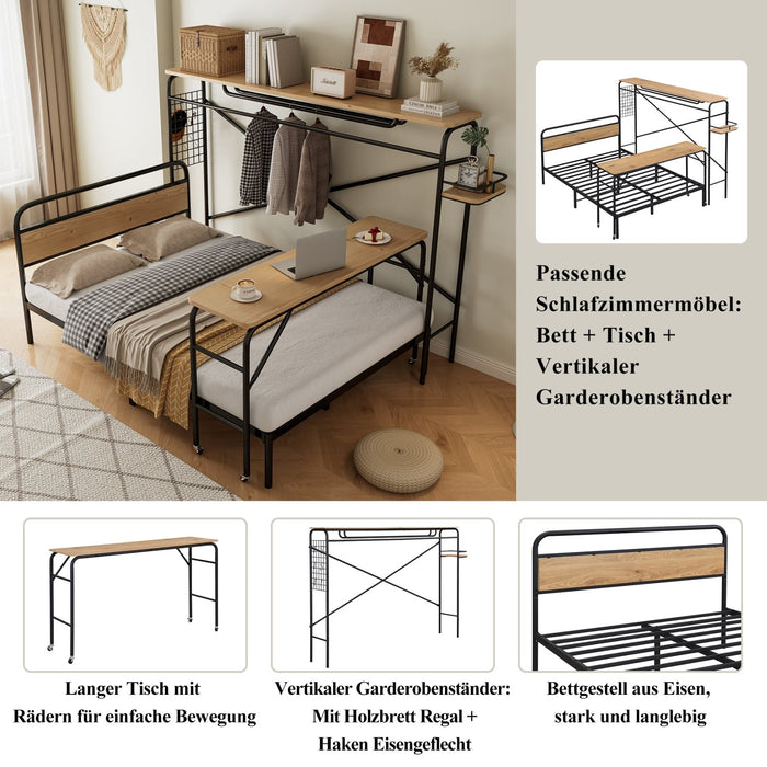 Multifunktionales Metallbett - Set, 140x200 cm - YB - N622T102901S - 4 - Yorbay.de