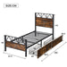 Metallbett mit 2 Unterbettschubladen, 90x200cm, 140x200 cm - YB - N622P191013S - 12 - Yorbay.de