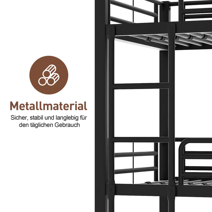 Dreifach-Etagenbett 90x200 cm aus Metall