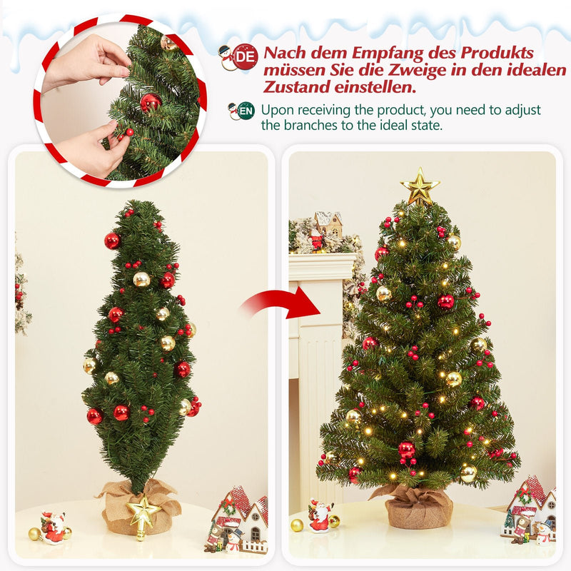 Yorbay 40 cm Mini - LED - Weihnachtsbaum mit Beleuchtung - O035 - 16 - Yorbay.de