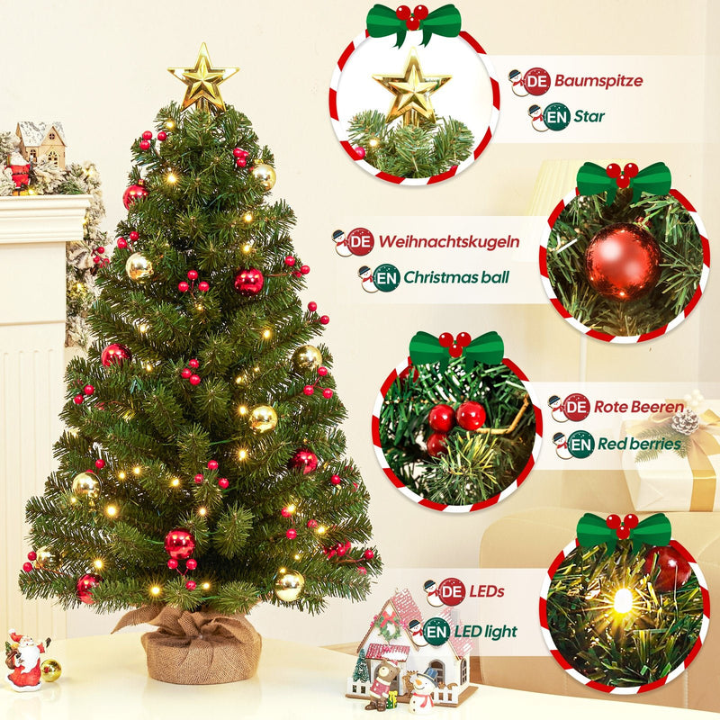 Yorbay 40 cm Mini - LED - Weihnachtsbaum mit Beleuchtung - O035 - 17 - Yorbay.de