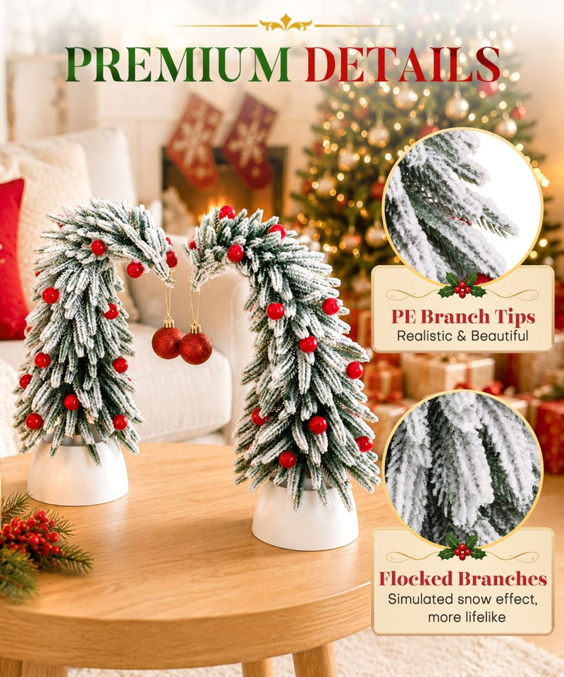 Yorbay Mini Künstlicher Weihnachtsbaum 2er Set 35 cm - YY030-O101 - 5 - Yorbay.de