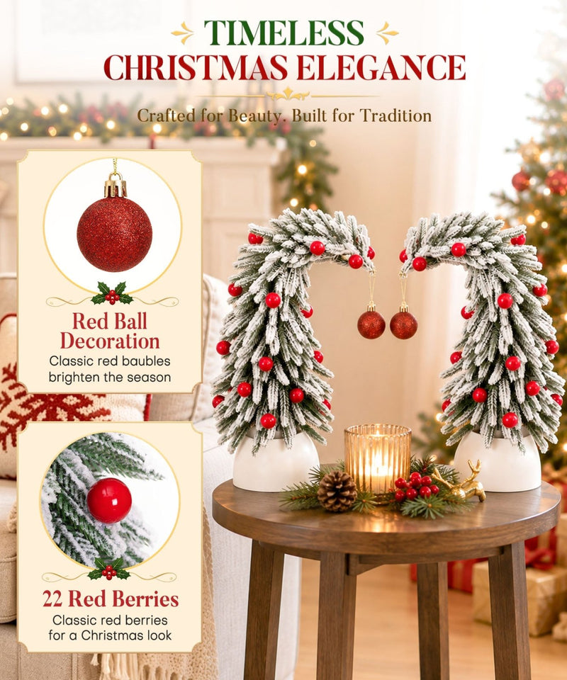 Yorbay Mini Künstlicher Weihnachtsbaum 2er Set 35 cm - YY030-O101 - 6 - Yorbay.de