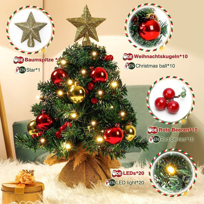 Yorbay 40 cm Mini - LED - Weihnachtsbaum mit Beleuchtung und 8 Beleuchtungsmodi - K202A - 6 - Yorbay.de