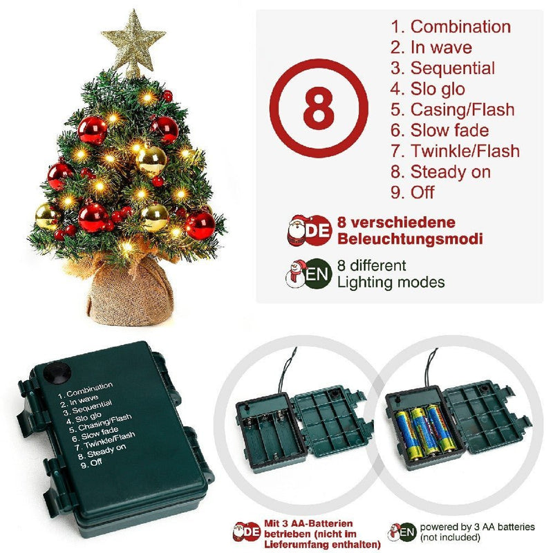 Yorbay 40 cm Mini - LED - Weihnachtsbaum mit Beleuchtung - K202A - 10 - Yorbay.de