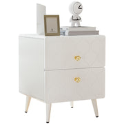 2er Set Nachttisch in Weiß, mit 2 Schubladen, 39,5 x 40 x 50 cm 2 - Yorbay.de