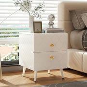 2er Set Nachttisch in Weiß, mit 2 Schubladen, 39,5 x 40 x 50 cm 2 - Yorbay.de