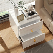 2er Set Nachttisch in Weiß, mit 2 Schubladen, 39,5 x 40 x 50 cm 4 - Yorbay.de