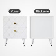 2er Set Nachttisch in Weiß, mit 2 Schubladen - YB - WF318100AAW - 7 - Yorbay.de