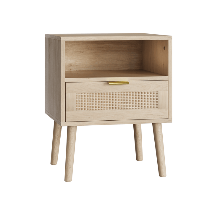 Nachttisch mit Schublade & offenem Regal, 45 x 40 x 55 cm - YB - W3180P272031 - 1 - Yorbay.de