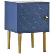 Nachttisch in Marineblau mit Fischschuppenmuster, 35 x 35 x 50 cm - YB-WF290543AAB - 2 - Yorbay.de