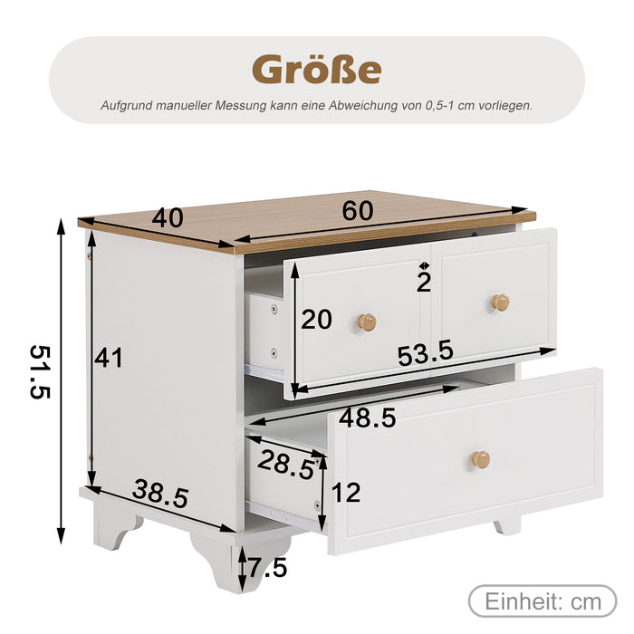 Nachttisch mit 2 Schubladen