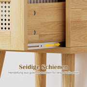 Nachttisch mit Rattan-Schublade und Griff, 38 x 38 x 58,8 cm - YB-N622P167083 - 6 - Yorbay.de