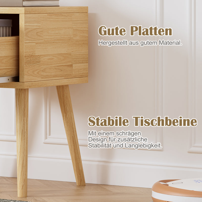 Nachttisch mit Rattan-Schublade und Griff, 38 x 38 x 58,8 cm - YB-N622P167083 - 4 - Yorbay.de