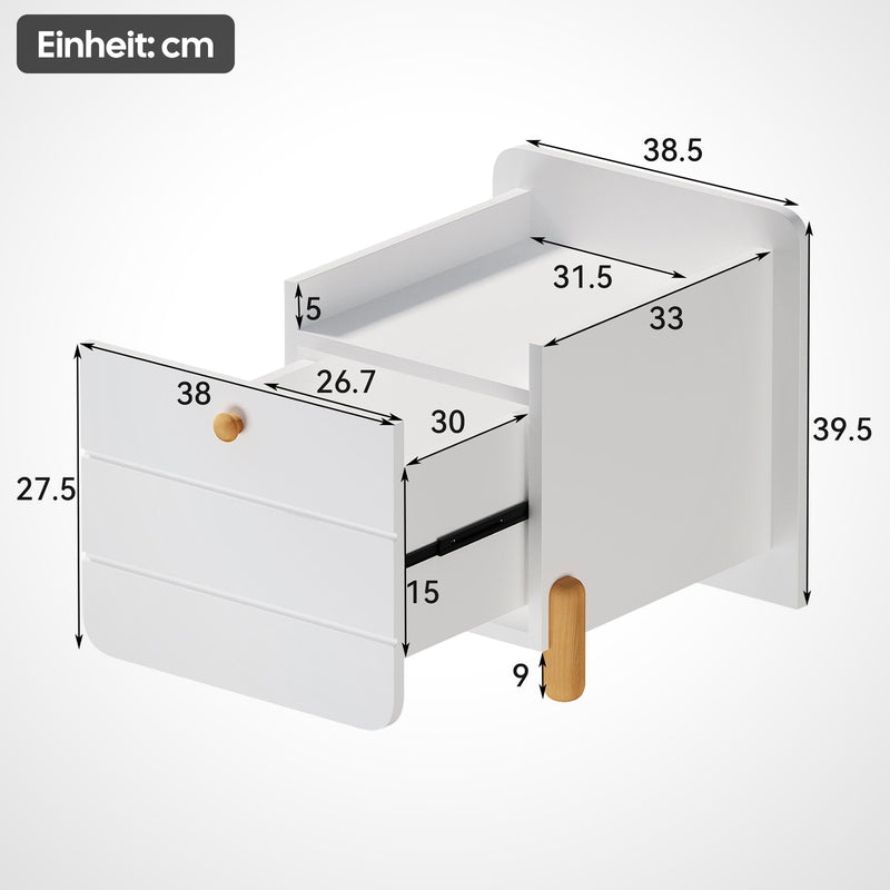 Nachttisch mit 1 Schubladen, 38,5 x 33 x 39,5 cm - YB - N623P195694K - 3 - Yorbay.de