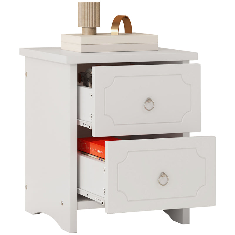 Nachttisch mit 2 Schubladen, 40 x 40 x 51,5 cm 2 - Yorbay.de