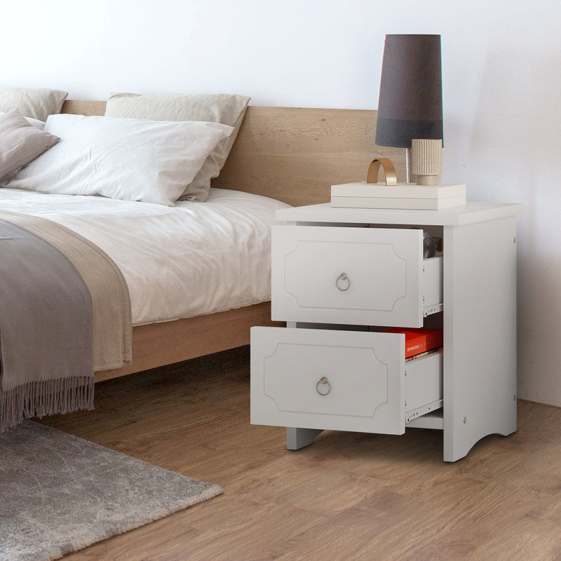 Nachttisch mit 2 Schubladen, 40 x 40 x 51,5 cm 9 - Yorbay.de