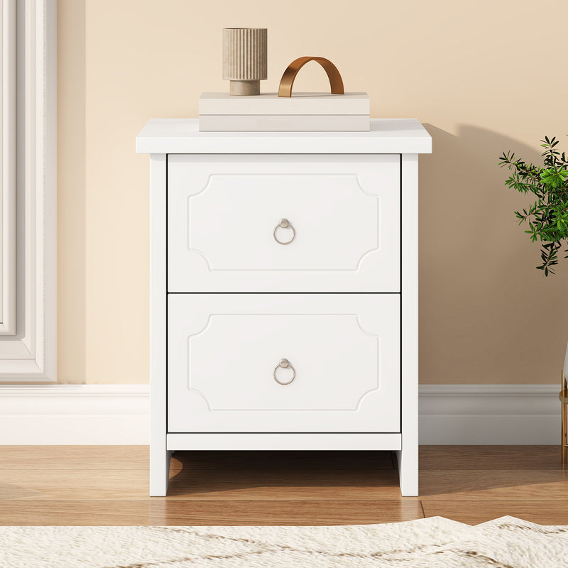 Nachttisch mit 2 Schubladen, 40 x 40 x 51,5 cm 3 - Yorbay.de