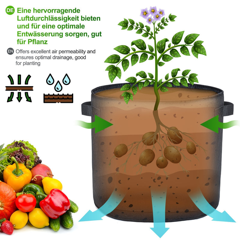 Yorbay 5 Stück Pflanzsack mit 1 Paar Gartenhandschuhen - G41 - 7 - Yorbay.de