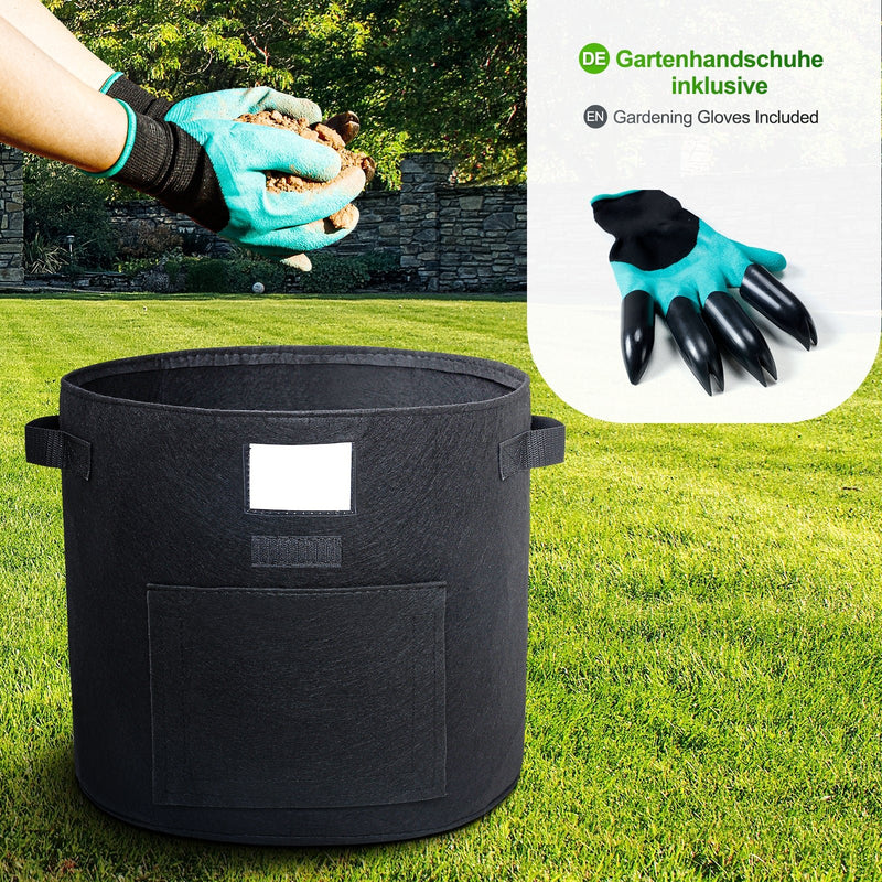 Yorbay 5 Stück Pflanzsack mit 1 Paar Gartenhandschuhen - G41 - 3 - Yorbay.de