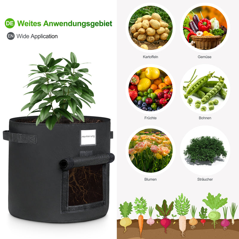 Yorbay 5 Stück Pflanzsack mit 1 Paar Gartenhandschuhen - G41 - 5 - Yorbay.de