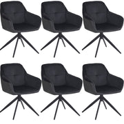 360 - Grad drehbarer Polsterstuhl mit Armlehnen, schwarz, 6er Set - YB - N620P212070E - 6 - 10 - Yorbay.de