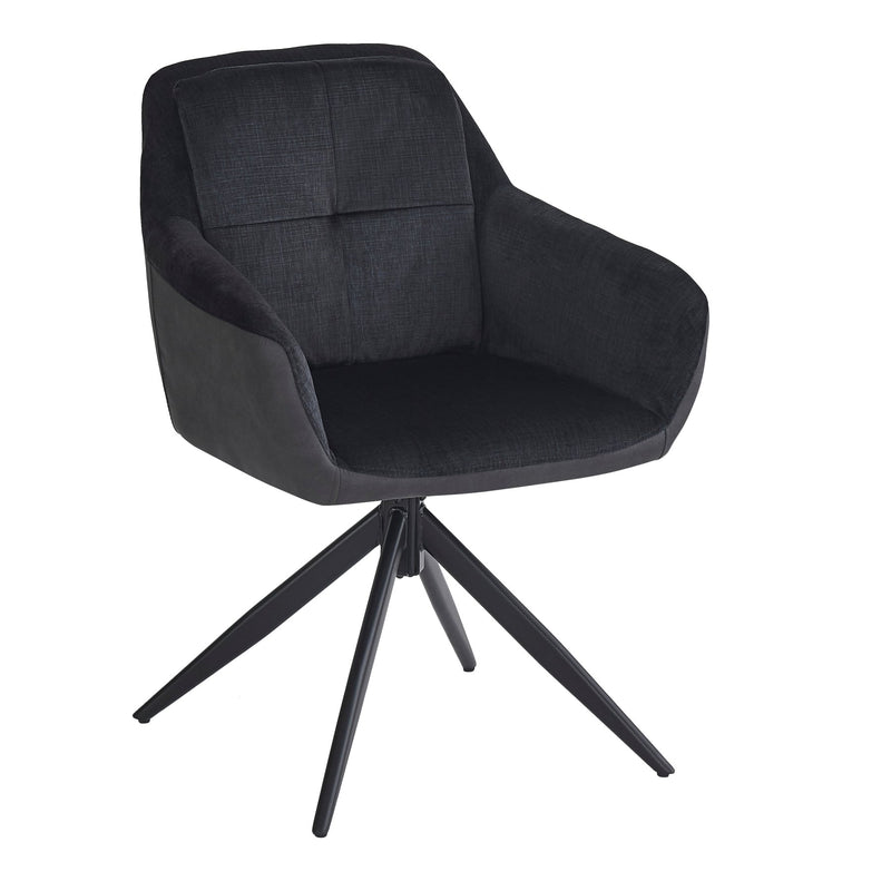 360 - Grad drehbarer Polsterstuhl mit Armlehnen, schwarz, 2er Set / 4er Set / 6er Set - YB - N620P212070E - 7 - Yorbay.de