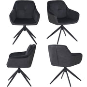 360 - Grad drehbarer Polsterstuhl mit Armlehnen, schwarz, 2er Set / 4er Set / 6er Set - YB - N620P212070E - 4 - 9 - Yorbay.de