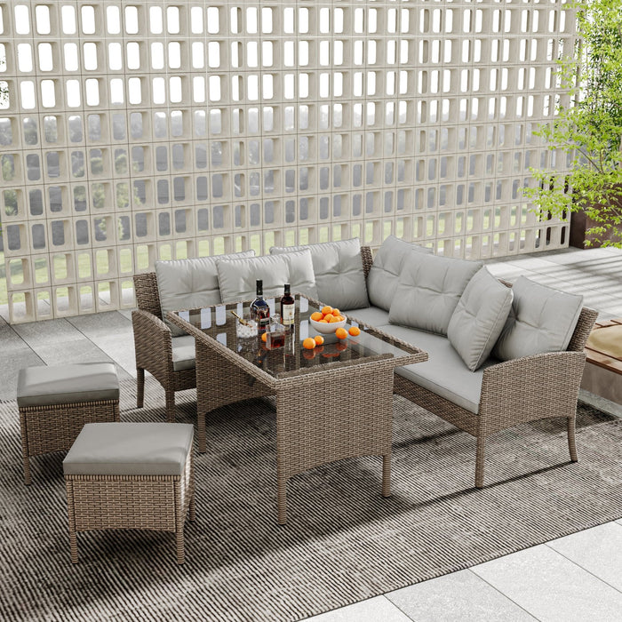Rattan Gartenmöbel - Set für 7 Personen - YB - 31720678AAC - 11 - Yorbay.de