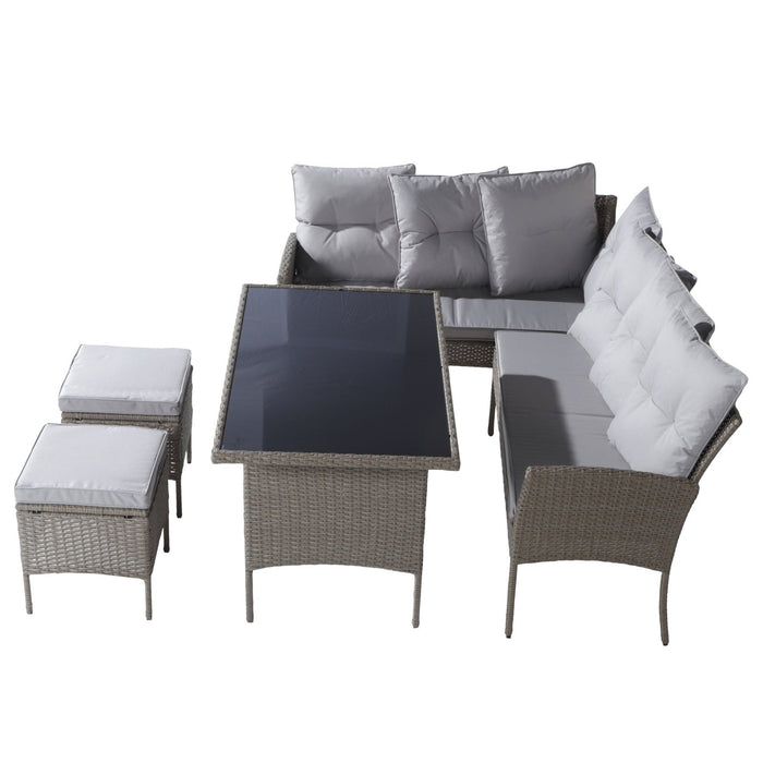 Rattan Gartenmöbel - Set für 7 Personen - YB - 31720678AAC - 1 - Yorbay.de