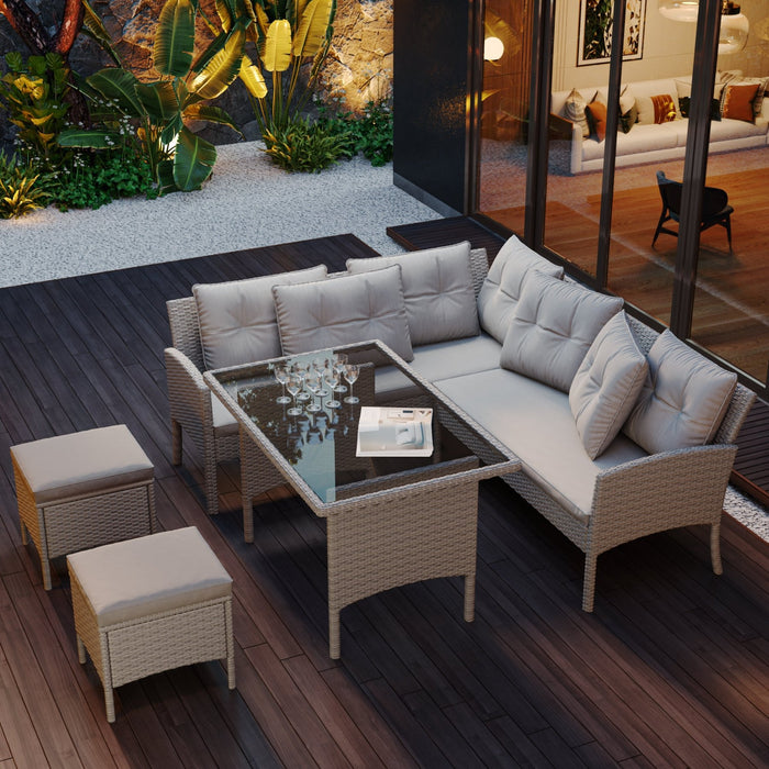 Rattan Gartenmöbel - Set für 7 Personen - YB - 31720678AAC - 9 - Yorbay.de