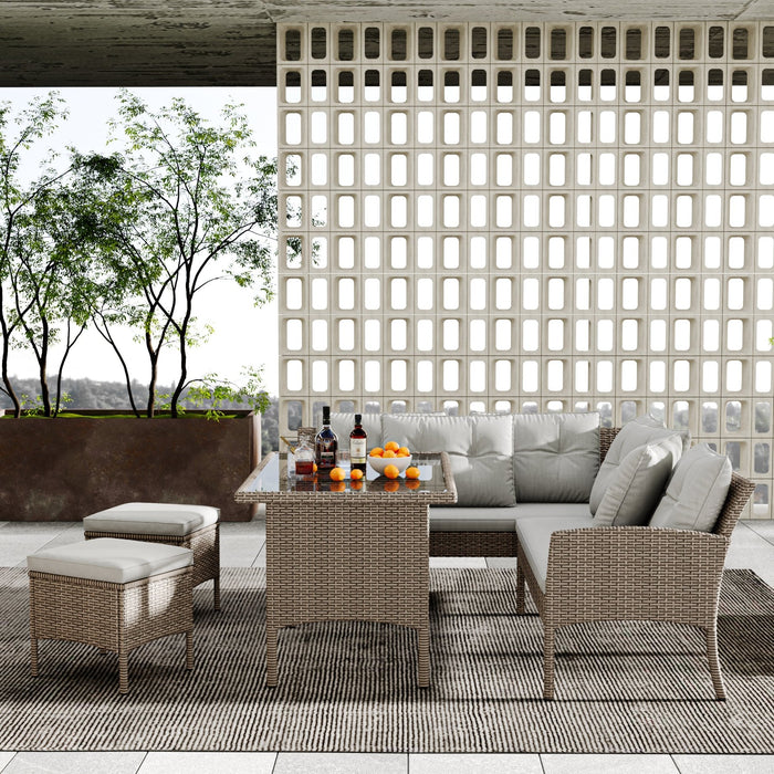 Rattan Gartenmöbel - Set für 7 Personen - YB - 31720678AAC - 10 - Yorbay.de