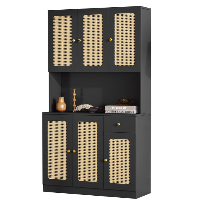 Rattan - Highboard mit 6 Türen und Schublade - YB - 323687689BAA - 1 - Yorbay.de